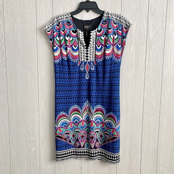 Laundry Shelli Segal Multicolor Short Sleeve Dress Size Small - Picture 1 of 5